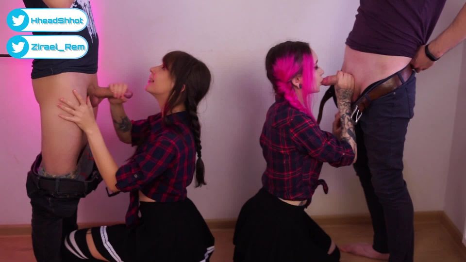 free xxx video 8 Zirael Rem – Blowjob After School Foursome POV on school big amateur sex
