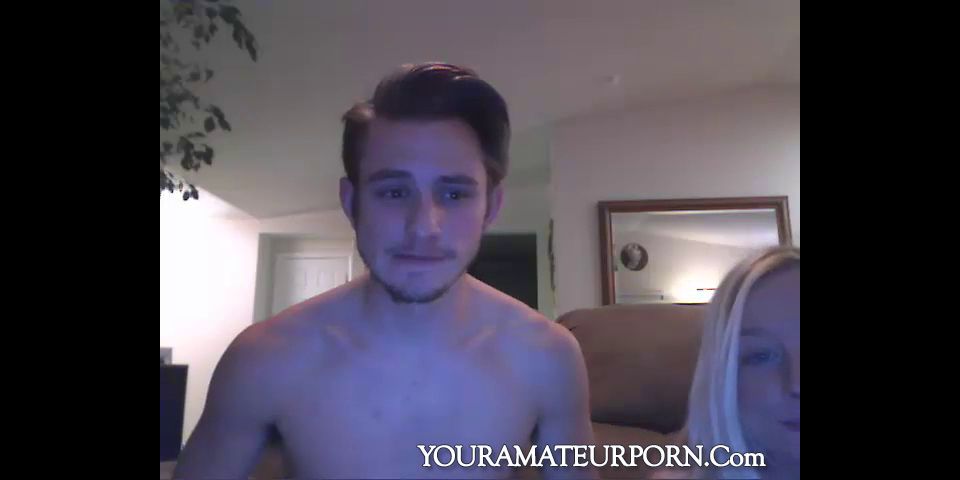 423767 Blonde sucks and rides her man on a webcam.