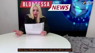 Blondessa - works in television, even here she can fuck! - Big ass