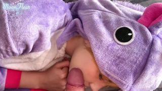 amateur sex xvideos MoonFleur - Babe Blowjob and Hard Pussy Fuck in the Morning POV - Facial in the Kigurum [FullHD 1080P], ahegao on teen