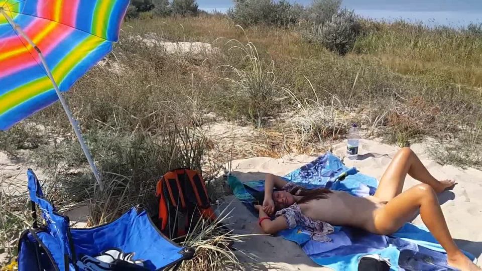 Dream4AngelDildo ASS FUCK & Big CREAM PIE Load on Wild Beach # Day 2