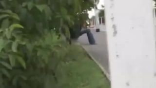 Crazy dude pulling their pants off