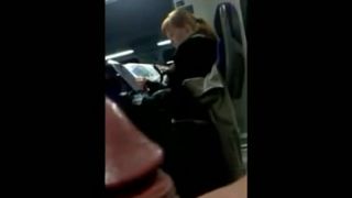 Horny voyeur jerks off on a public bus