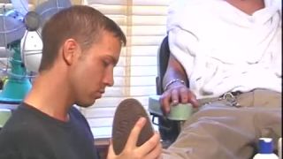Awesomeinterracial.com- Barber Shop Foot Massage Gets Kinky