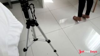 Big cock t,r,v fucks me with my thong on and barefoot, busty and big ass Latina brunette