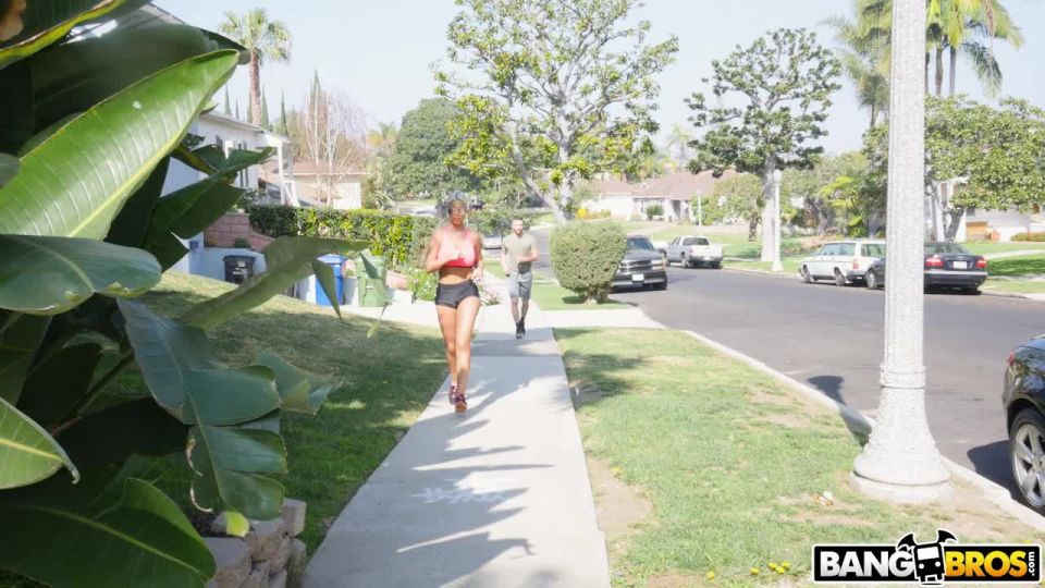 Bridgette B is out for her morning jog. Her huge tits bounce up and do ...