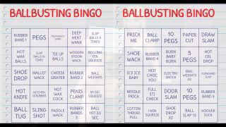 adult clip 6 Jamiett - Ballbusting Bingo - ballbusting - fetish porn femdom chastity humiliation