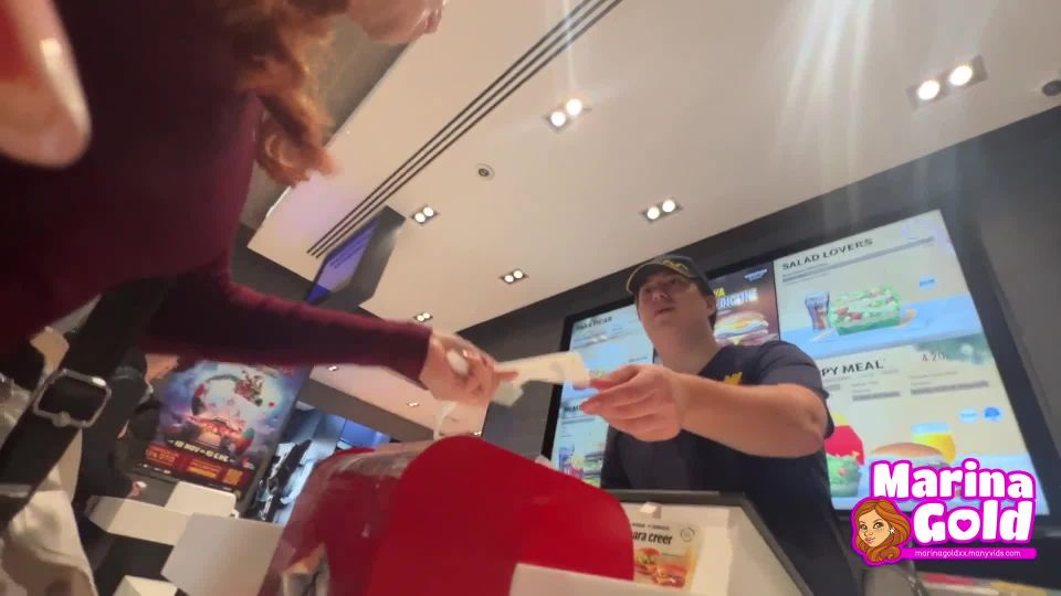 online xxx video 27 Marina Gold – Cum Drenched Teen Eats A Burger Bukkake | onlyfans | public fetish porn
