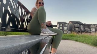 [GetFreeDays.com] Milf Shows Off Her Soft Sweaty Feet At A Public Park foot smelling