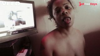 BIG BROWN COCK GETS BLOWJOB FROM LESBIAN EBONY ON WEBCAM