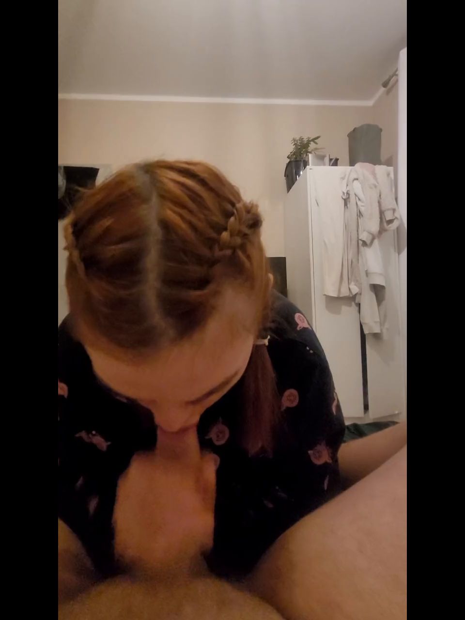 Hot redhead pigtailed girlfriend blowjob with cumshot in mouth - Blowjobs