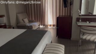 Horny amateur busty girl selfie humping corner table in the hotel room - Masturbation