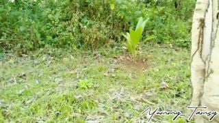 Mosquitoes Biting While Doing Quicky Outdoor With Pinay Student