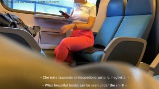 CRAZY Slut Teen Gets Dirty On The Train And Gives Me A Blowjob Among Th