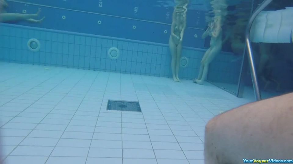 Underwater footage of nudist pool