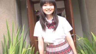 Pretty Japanese teen models her school uniform Teen!