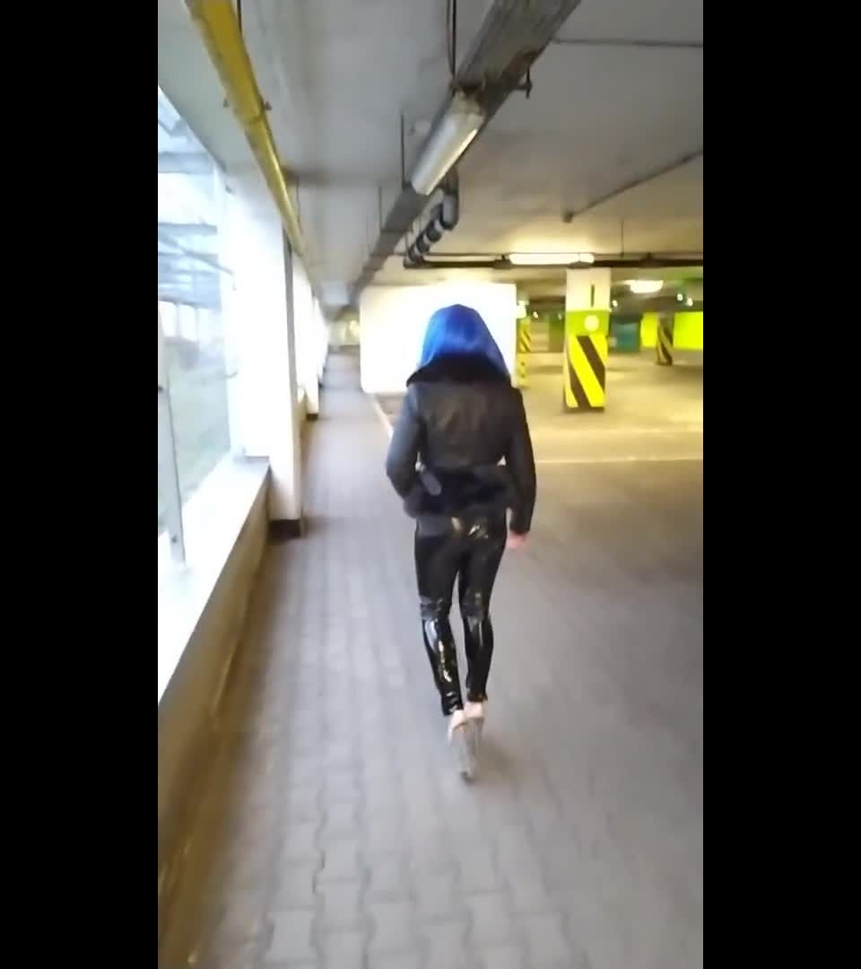 Walking In Public Latex Leggings And High Heels PMV Porn Music Video