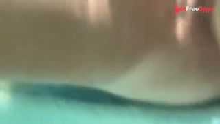 Underwater Creampie and Dildo in Pussy