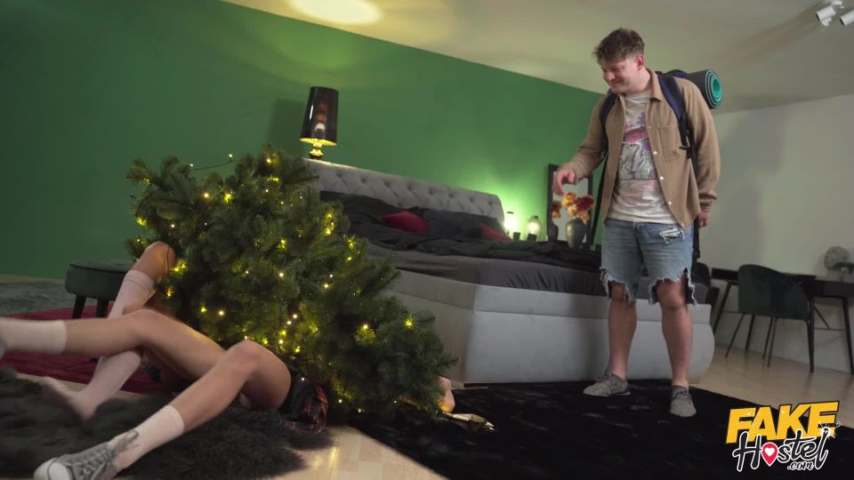 Stuck Under A Christmas Tree Teen!