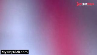 A horny blonde is sucking with fervor his tiny cock