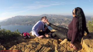 Public foot massage with a view.