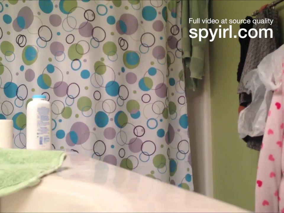 Blonde upskirt and spied in the shower by hidden cam