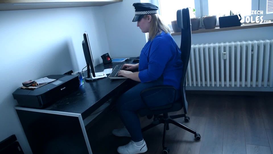 Czech SolesLazy BBW Police Woman's Smelly Socks And Feet (Big Feet, Socks, Bare Feet, Worn Socks, Police Feet) - 1080p
