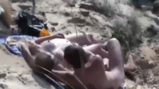 Voyeur secretly watches beach sex Nudism!