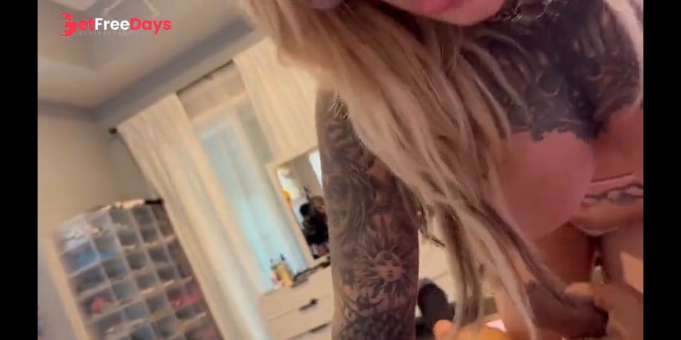 Big Titty Tatted Up Blonde Babe gets Fucked by Ex Boyfriend- Christina Savoy and