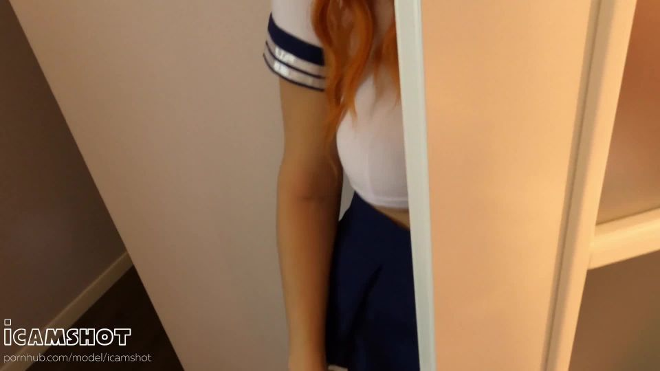 [Amateur] Cute girl in school uniform gets a big cock in her tight pussy