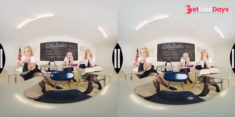 NAUGHTY AMERICA VR Chloe Temple, Katie Kush, and Serena Avary get naughty in detention