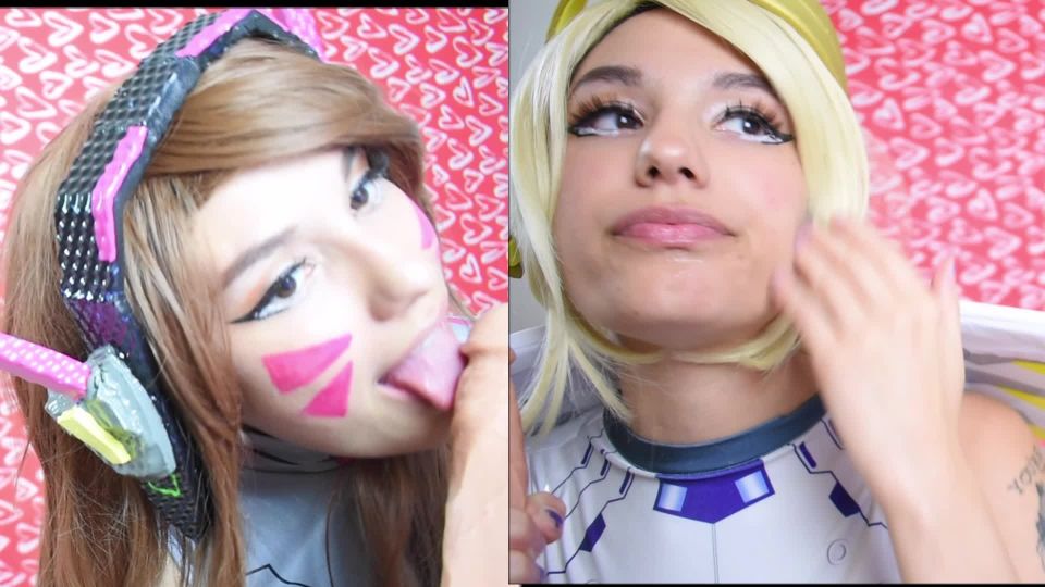 Claire Moon – D Va and Mercy Share a Cock Cosplay!