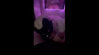 Vertical Video Sexy cute kitten gives a blowjob and gets cum on her face
