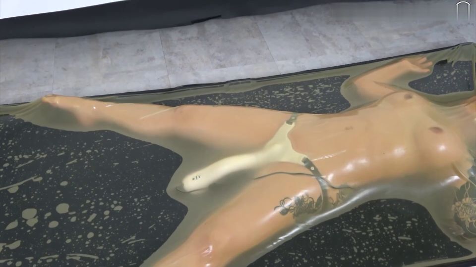 Transparent Latex Vacuum Bed Bound Girl Gets Fucked by Remote.