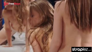 Watch this hot lesbian domme fuck her girlfriend at the mirror