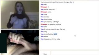 Cute blonde amateur girl playing in omegle chat