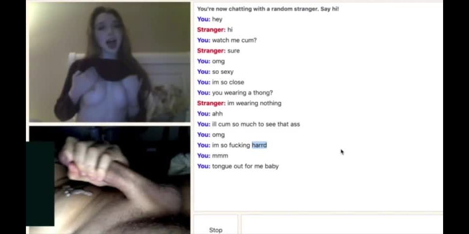 Cute blonde amateur girl playing in omegle chat