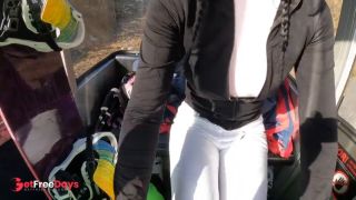 Extremely risky outdoor sex in a cabin above the ski slope - TonnyAndMiaLove