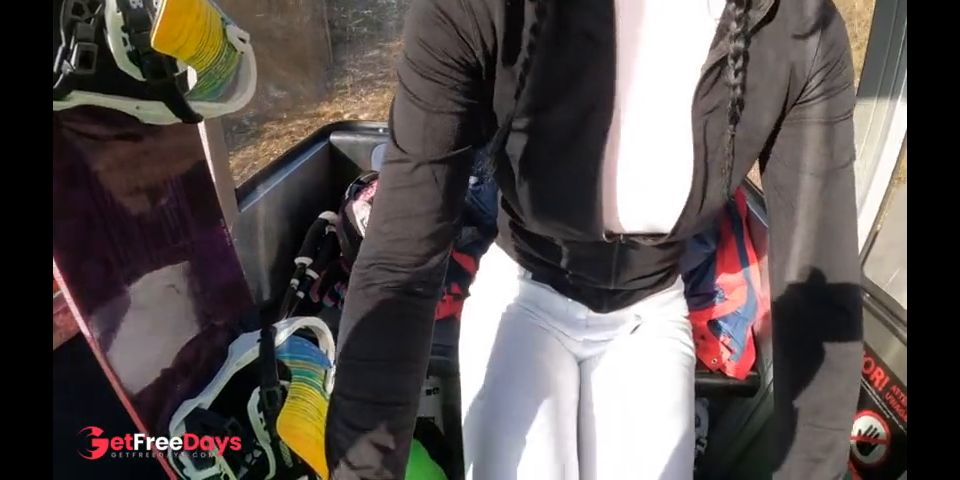 Extremely risky outdoor sex in a cabin above the ski slope - TonnyAndMiaLove
