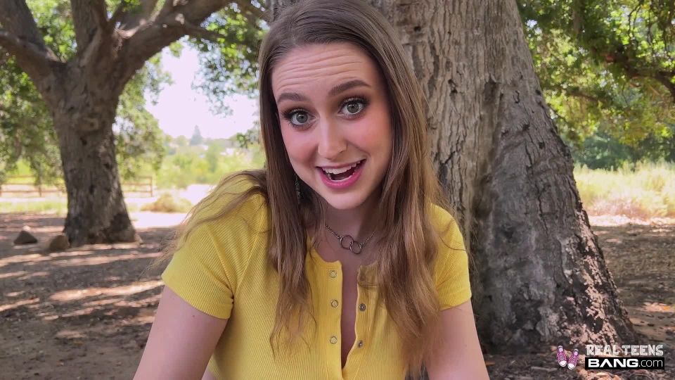 Video Horny Teen Laney Grey Plays With Her Hairy Pussy In Public Be...