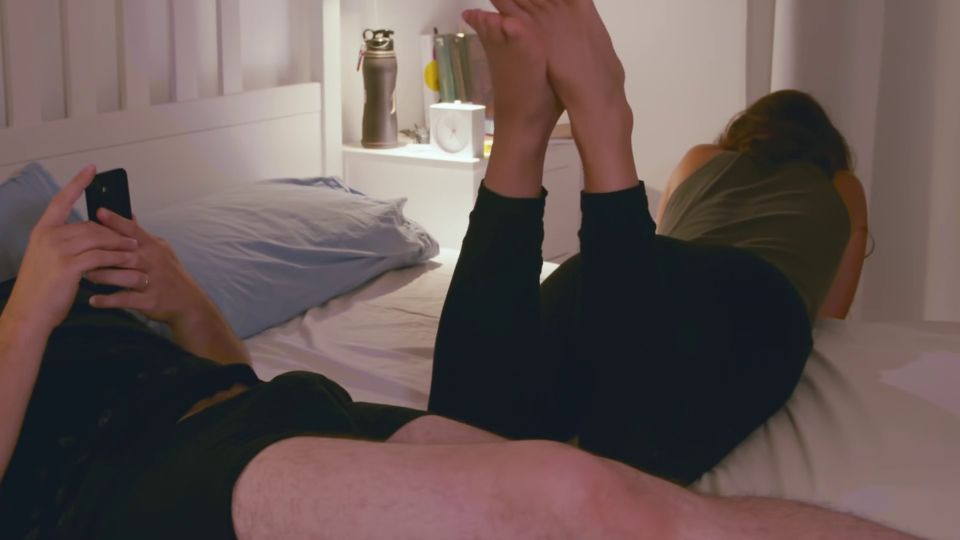 She Wrapped Her Hands & Her Sexy Feet Around His Cock To Make Him Cum