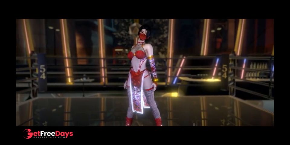3D sexy cosplay slut stripper naked her big boobs dance for you