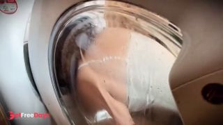 Dumb Wife Stuck in the Washing Machine Gets Analed