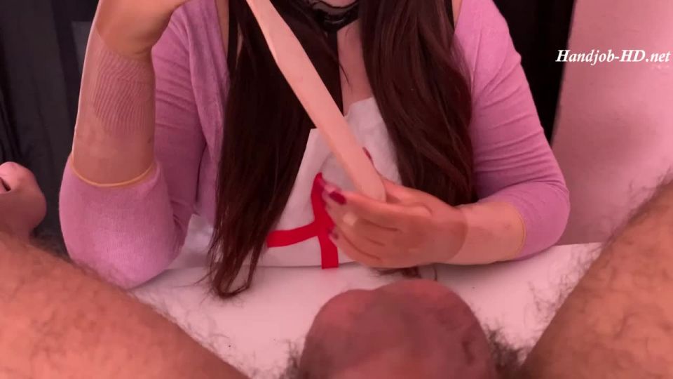 Nurse Sperm Condom handjob