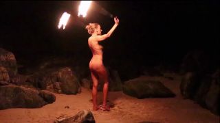 Mistress Alana - Nude Fire Dancing(Femdom porn)