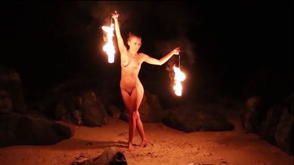 Mistress Alana - Nude Fire Dancing(Femdom porn)
