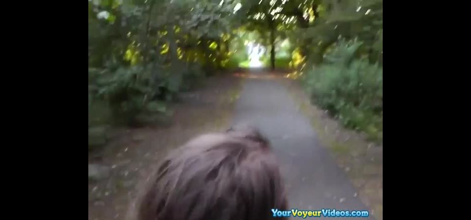 Cum on face in public park