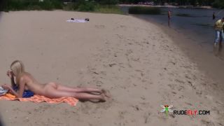 Girl nudist masturbation at  beach