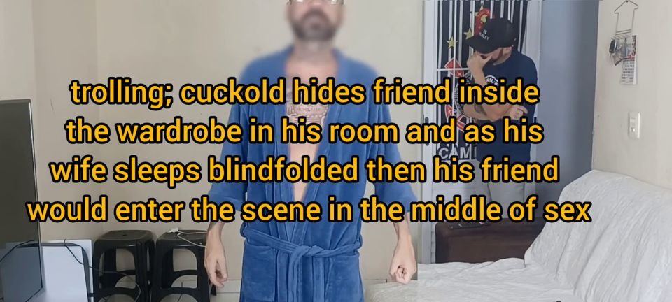 Wife Blindfolded And Trolled By Her Husband Whose Friend Comes Out Of T.