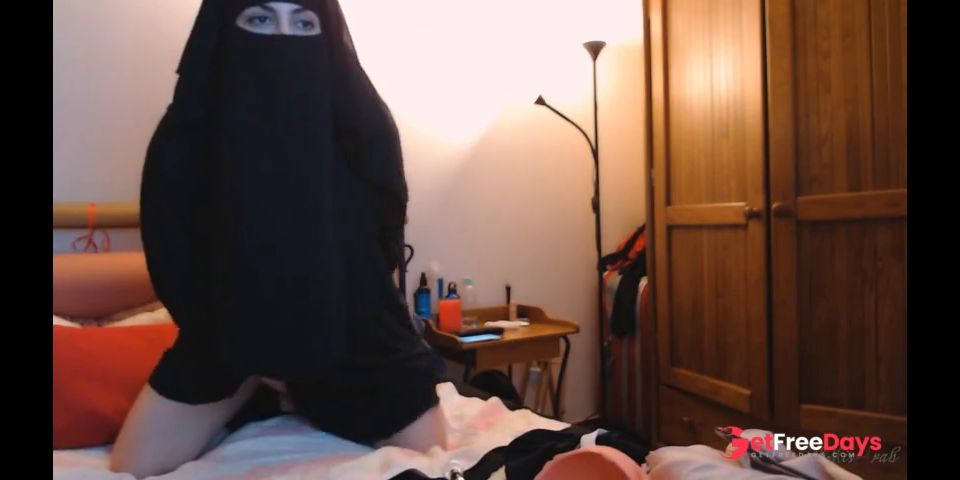 [GetFreeDays.com] Arab Milf Wearing Hijab Rides Dildo Sex Film December 2022